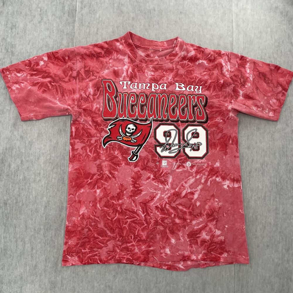 VINTAGE Tampa Bay Buccaneers Shirt Adult Medium Red Warren Sapp Football Mens M